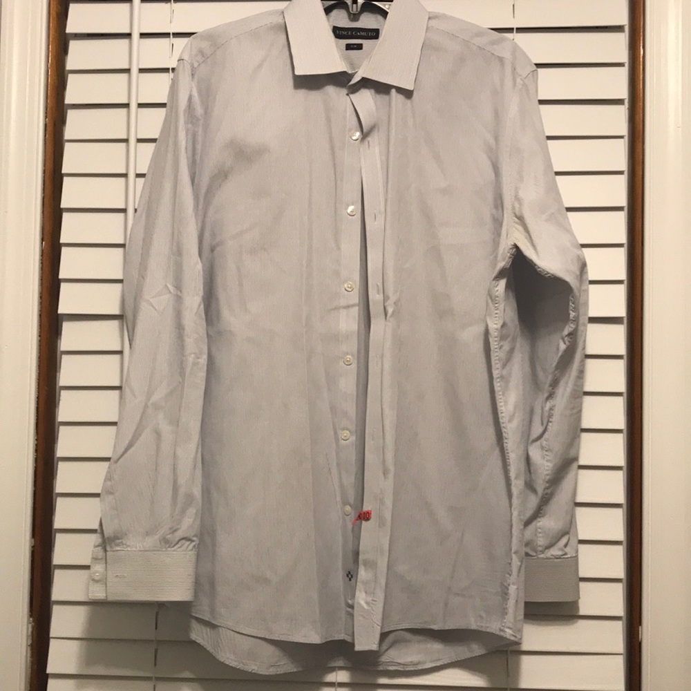 Vince Canute slim fit Men’s Dress Shirt size 17 - 34/35 color blue and white